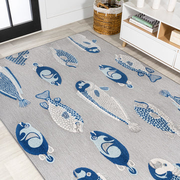 Algarve Modern Fish High-low Indoor/outdoor Area Rug